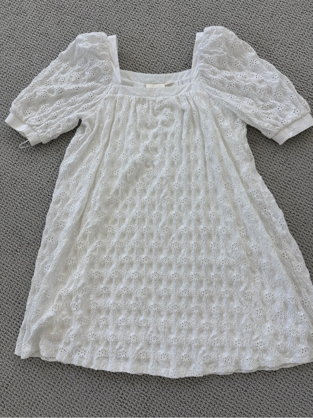 Maeve White Eyelet Square Neck Sundress